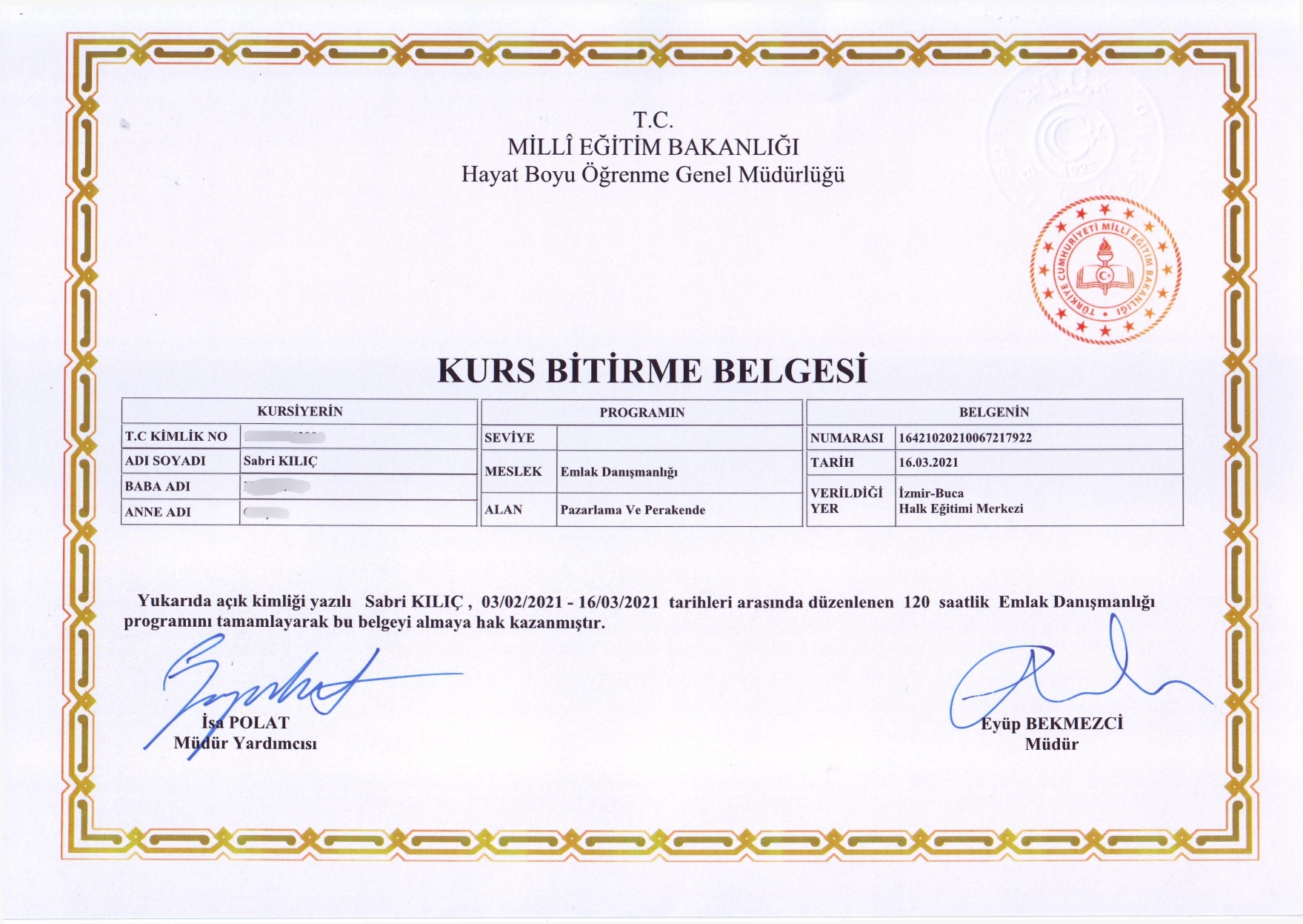 Halk Eğitim 120 Saat